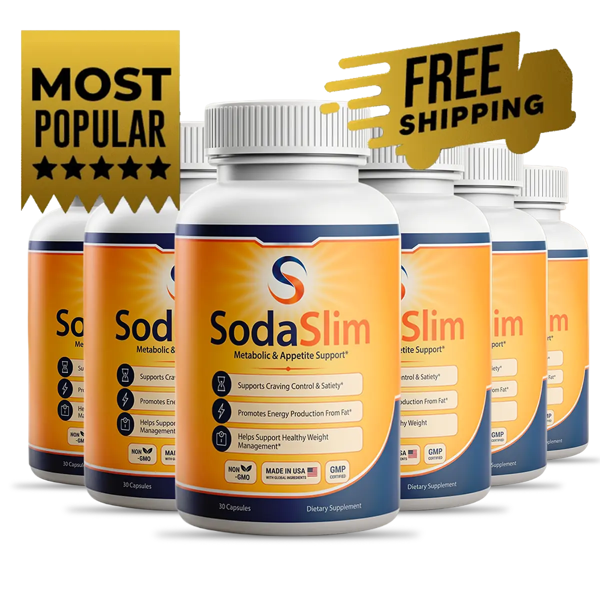 SodaSlim six bottle package, best value with free US shipping
